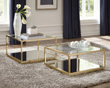 Renee 2-piece Square Coffee Table Set Rose Brass - 722660