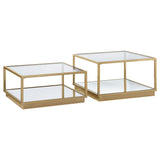 Renee 2-piece Square Coffee Table Set Rose Brass - 722660