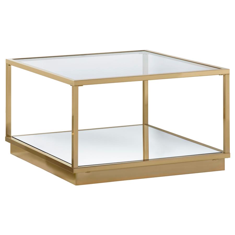 Renee 2-piece Square Coffee Table Set Rose Brass - 722660