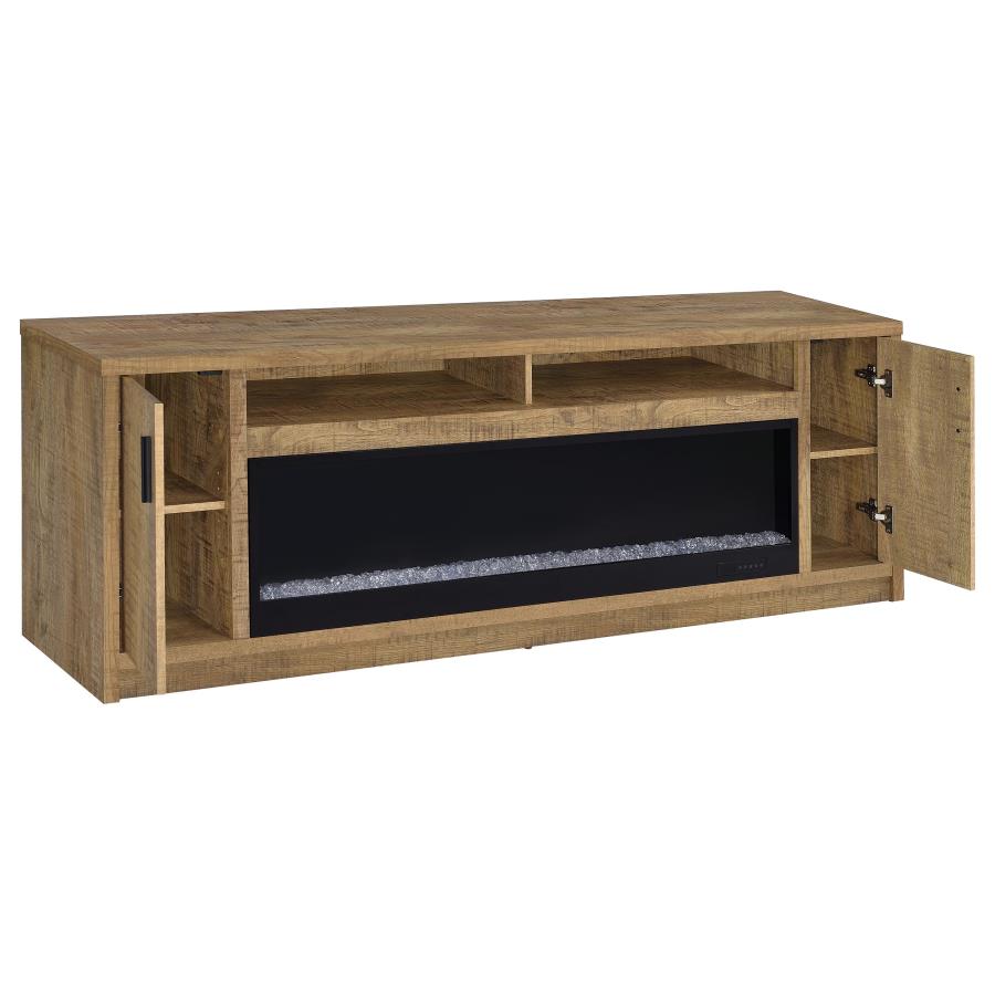 Eddy 79-inch 2-door TV Stand Fireplace Media Console Mango - 722843