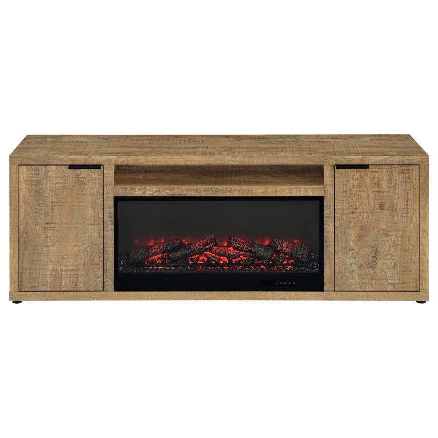 Fuller 60-inch 2-door TV Stand Fireplace Media Console Mango - 722852