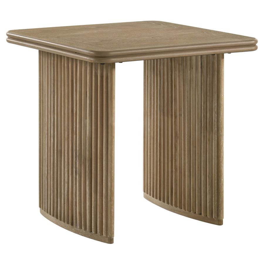 Adina 3-piece Wood Coffee Table Set Distressed Light Brown - 722858-S3