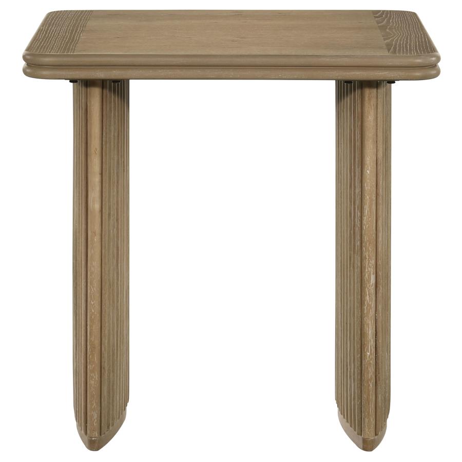 Adina 3-piece Wood Coffee Table Set Distressed Light Brown - 722858-S3