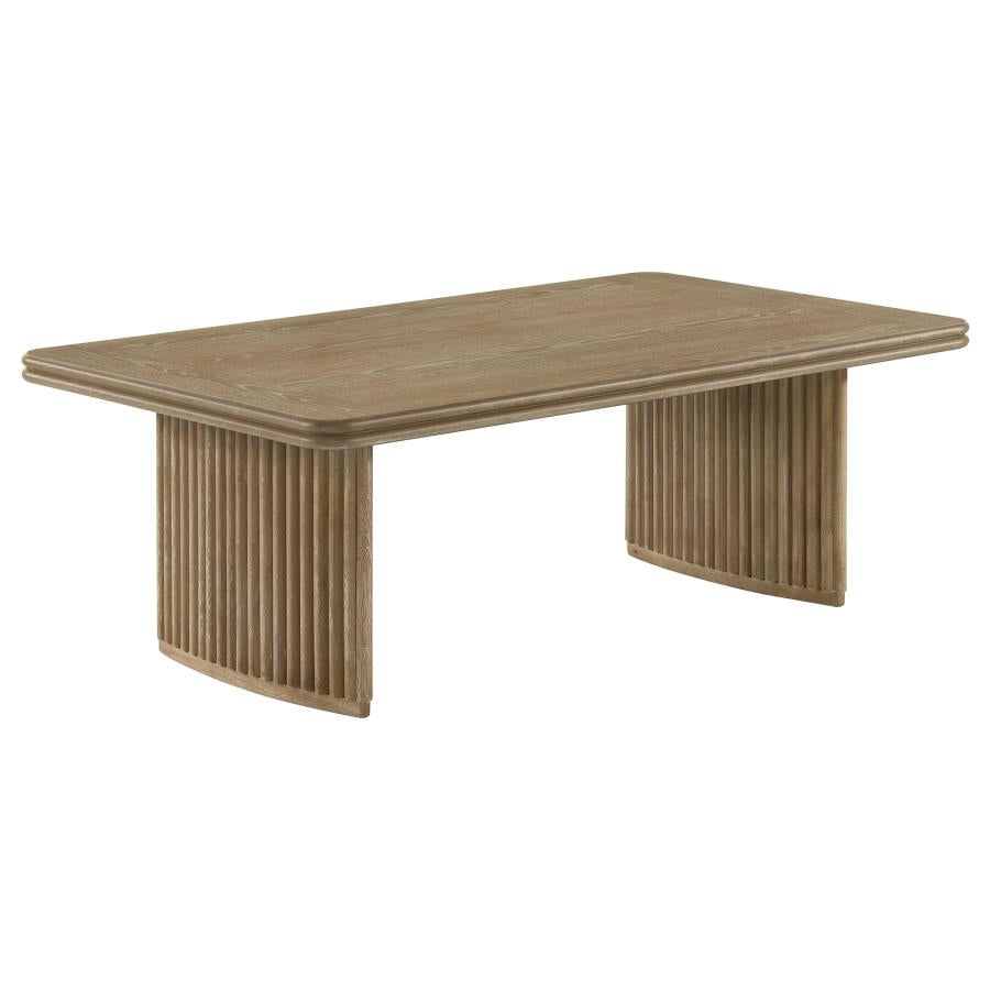Adina 3-piece Wood Coffee Table Set Distressed Light Brown - 722858-S3