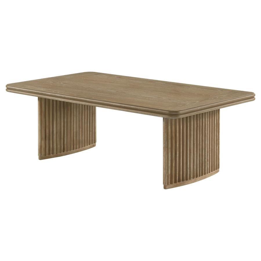 Adina Rectangular Wood Coffee Table Distressed Light Brown - 722858