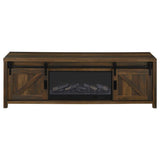 Enfield 71-inch TV Stand Fireplace Media Console Dark Pine - 722863
