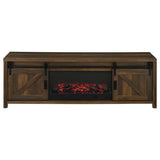 Enfield 71-inch TV Stand Fireplace Media Console Dark Pine - 722863