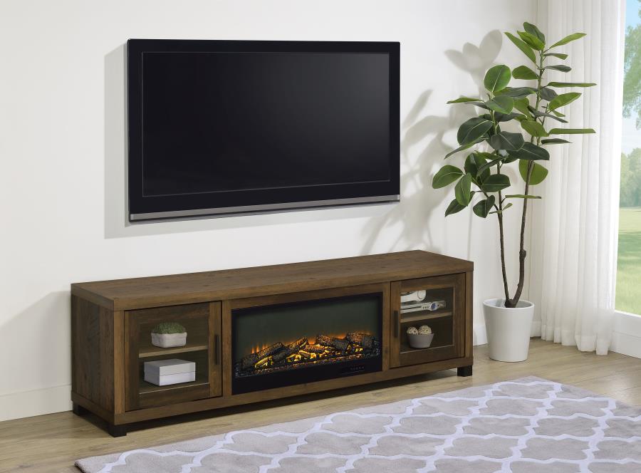 Havering 71-inch TV Stand Fireplace Media Console Dark Pine - 722873