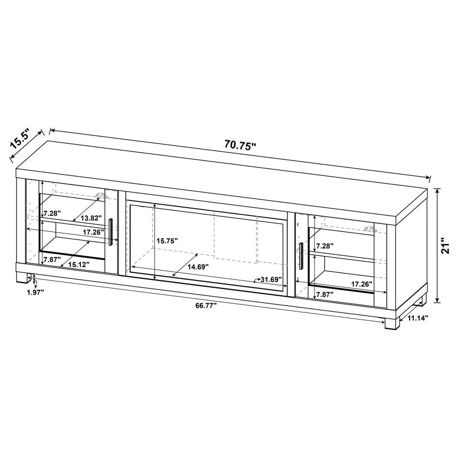 Havering 71-inch TV Stand Fireplace Media Console Dark Pine - 722873