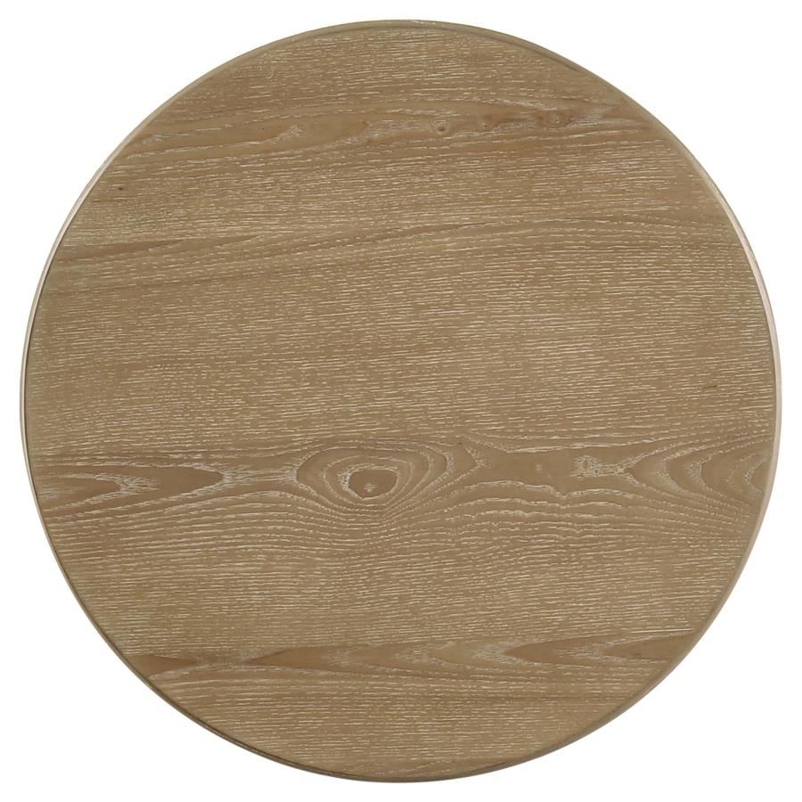 Adina 2-piece Round Coffee Table Set Distressed Light Brown - 722938-S2