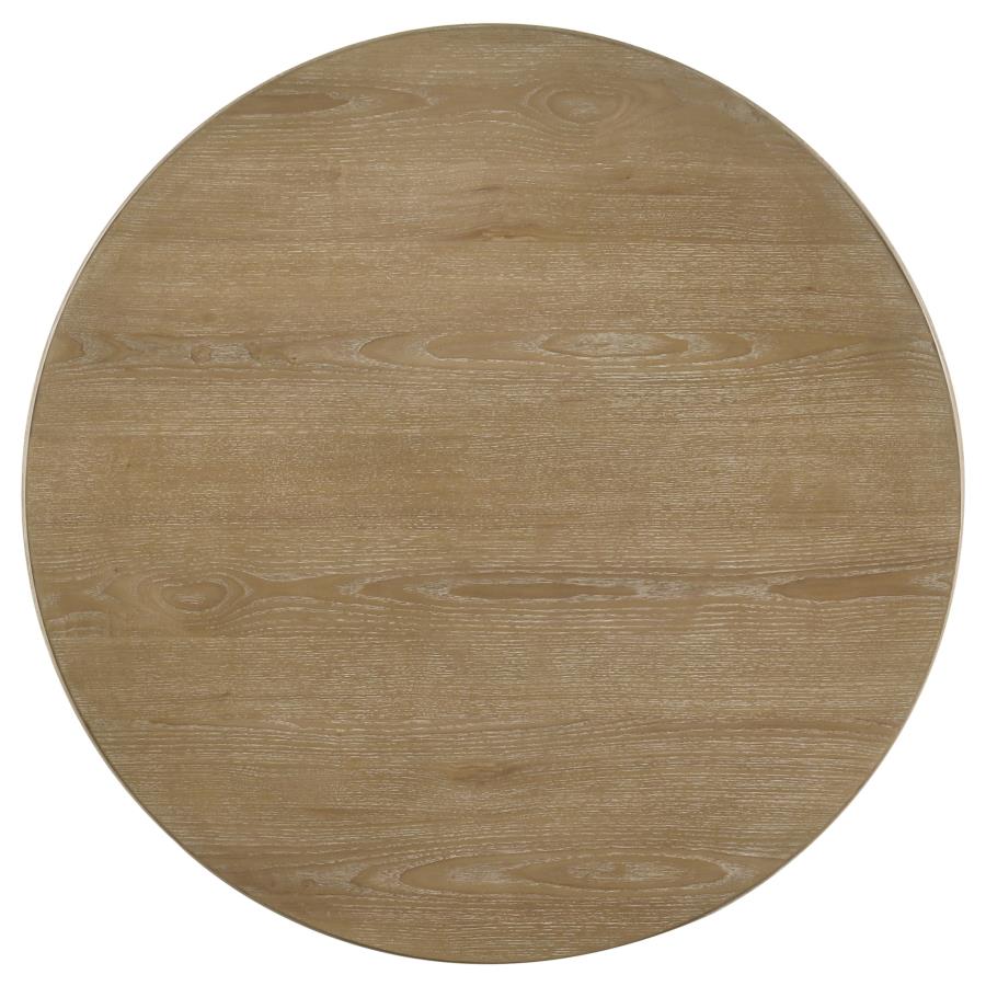 Adina 36-inch Round Wood Coffee Table Distressed Light Brown - 722938