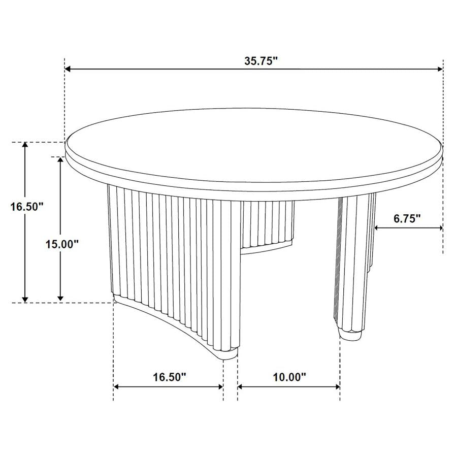 Adina 36-inch Round Wood Coffee Table Distressed Light Brown - 722938