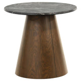 Franklin 3-piece Round Pedestal Coffee Table Set Grey and Dark Brown - 722978-S3