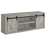 Brockton 2-door Engineered Wood 71-inch TV Stand Grey Driftwood - 723263