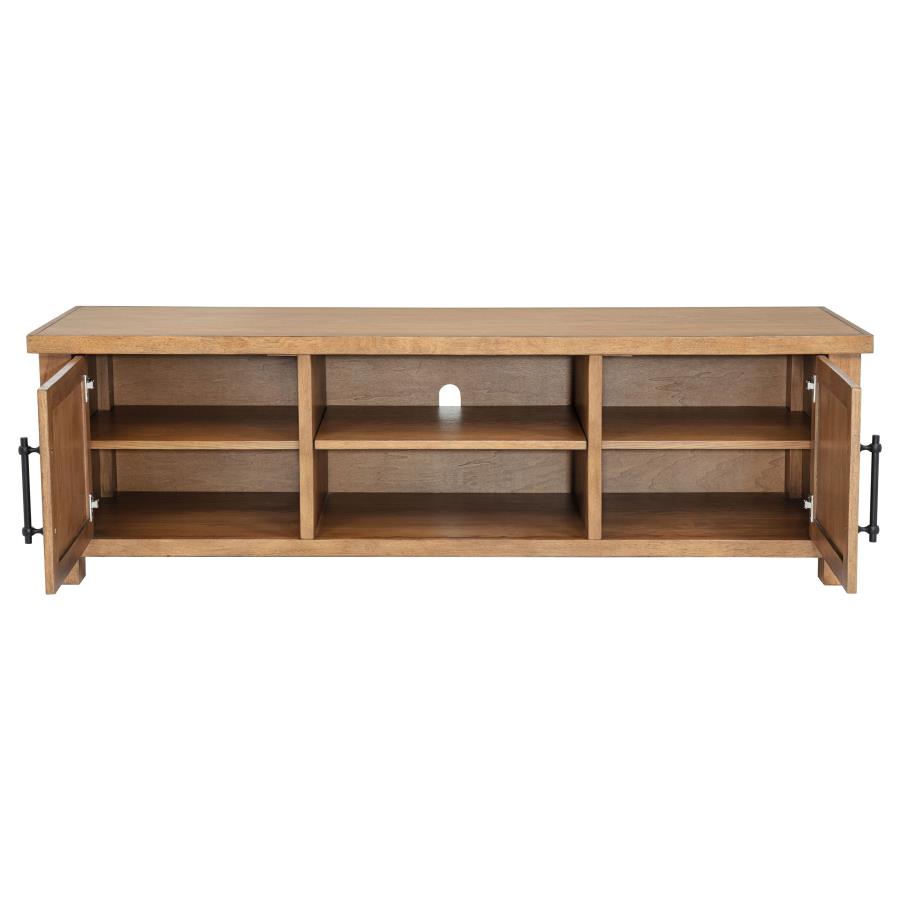 Beasley 2-Door 71-Inch Wood TV Stand Media Console Golden Oak - 723323
