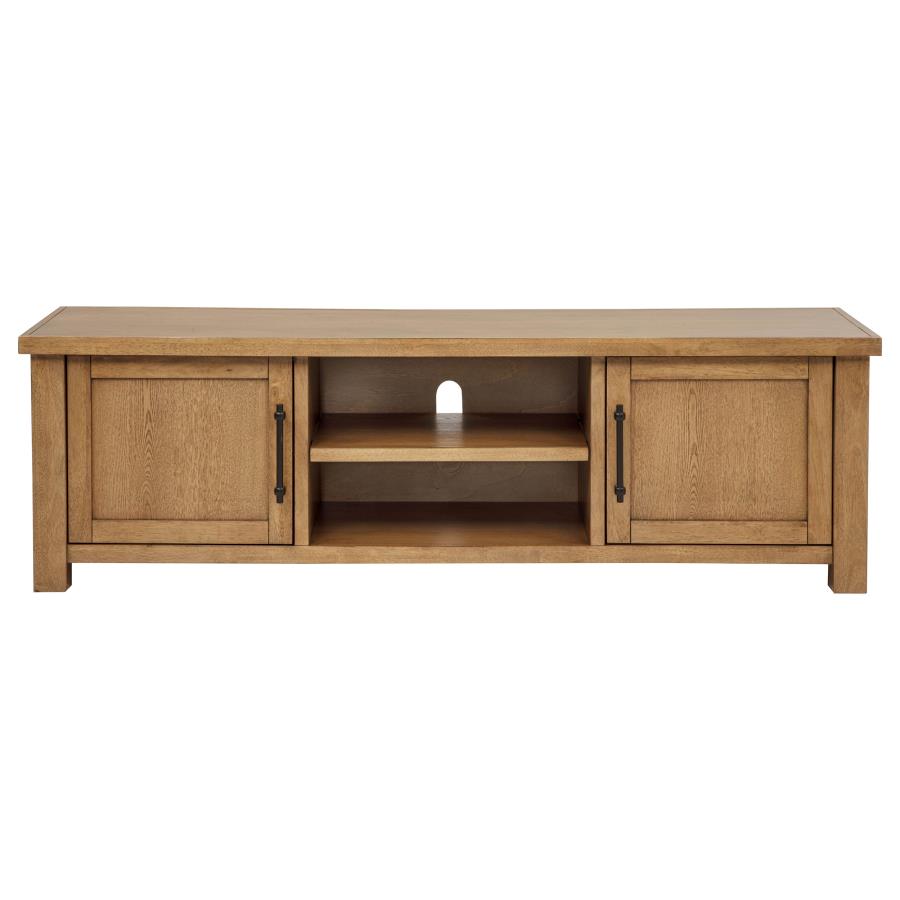 Beasley 2-Door 71-Inch Wood TV Stand Media Console Golden Oak - 723323
