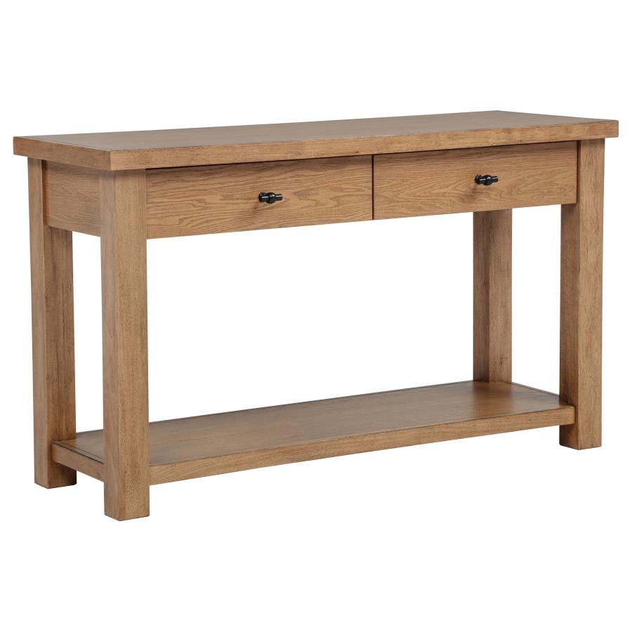 Beasley 2-Drawer Wood Console Table Golden Oak - 723329