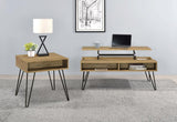 Fanning Engineered Wood Side End Table Golden Oak - 723367