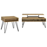 Fanning 2-piece Lift Top Coffee and End Table Set Golden Oak - 723368-S2