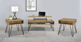 Fanning 3-piece Lift Top Coffee and End Table Set Golden Oak - 723368-S3