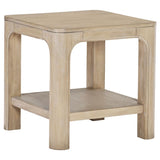 Solano Square Wood Side End Table with Shelf Weathered Mango - 723487