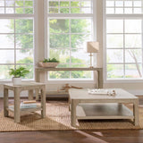 Solano Square Wood Side End Table with Shelf Weathered Mango - 723487