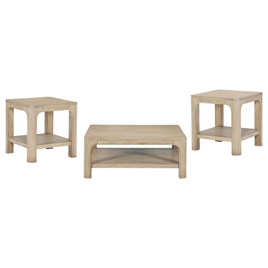 Solano 3-piece Square Coffee Table Set Weathered Mango - 723488-S3