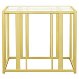 Adri Rectangular Glass Top Side End Table Matte Brass - 723607