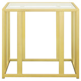 Adri Rectangular Glass Top Side End Table Matte Brass - 723607