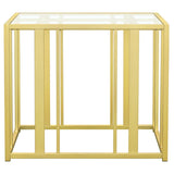 Adri Rectangular Glass Top Side End Table Matte Brass - 723607