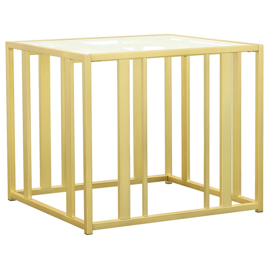 Adri 2-piece Coffee and End Table Set Matte Brass - 723608-S2