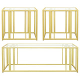 Adri 3-piece Coffee and End Table Set Matte Brass - 723608-S3