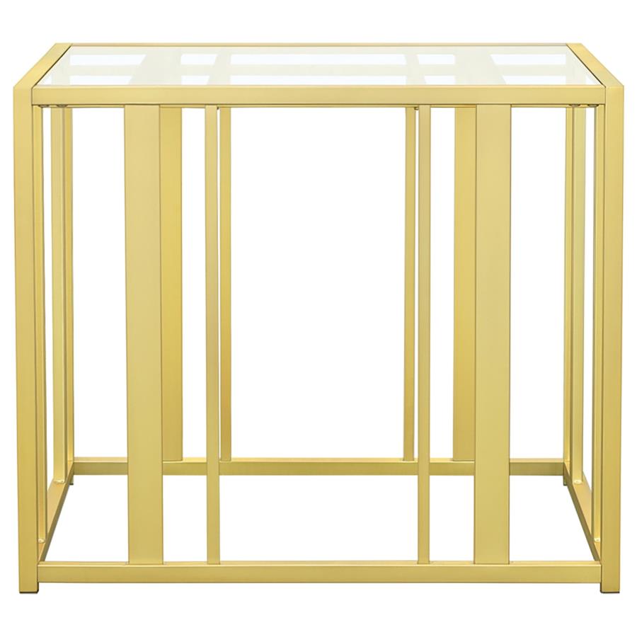 Adri 3-piece Coffee and End Table Set Matte Brass - 723608-S3