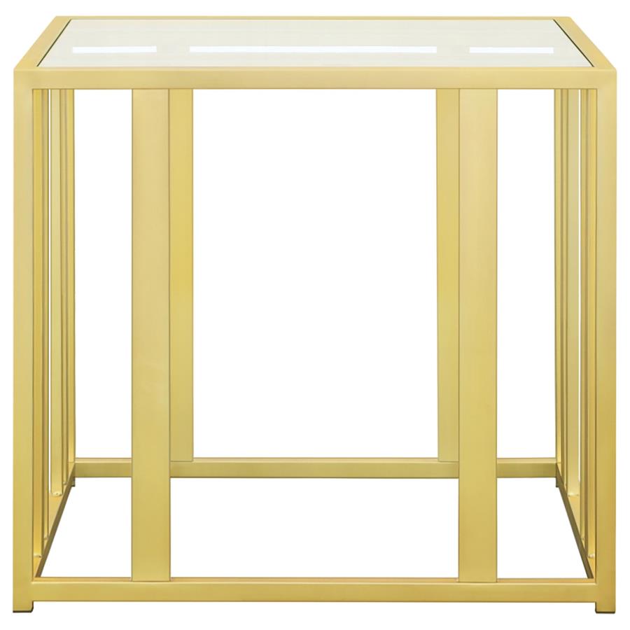Adri 3-piece Coffee and End Table Set Matte Brass - 723608-S3