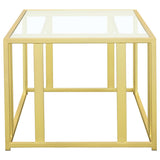Adri 3-piece Coffee and End Table Set Matte Brass - 723608-S3