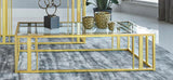 Adri Rectangular Glass Top Coffee Table Matte Brass - 723608