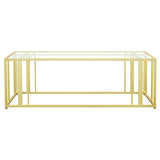 Adri Rectangular Glass Top Coffee Table Matte Brass - 723608