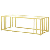Adri Rectangular Glass Top Coffee Table Matte Brass - 723608