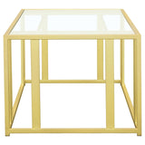 Adri Rectangular Glass Top Coffee Table Matte Brass - 723608
