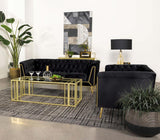 Adri Rectangular Glass Top Coffee Table Matte Brass - 723608