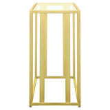 Adri Glass Top Entryway Console Table Matte Brass - 723609