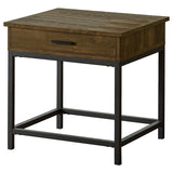 Byers 1-drawer Square Engineered Wood End Table Brown Oak - 723777