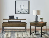 Byers 1-drawer Square Engineered Wood End Table Brown Oak - 723777