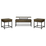 Byers 3-piece Lift Top Coffee and End Table Set Brown Oak - 723778-S3