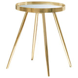 Kaelyn Round Mirror Top End Side Table Gold - 723917