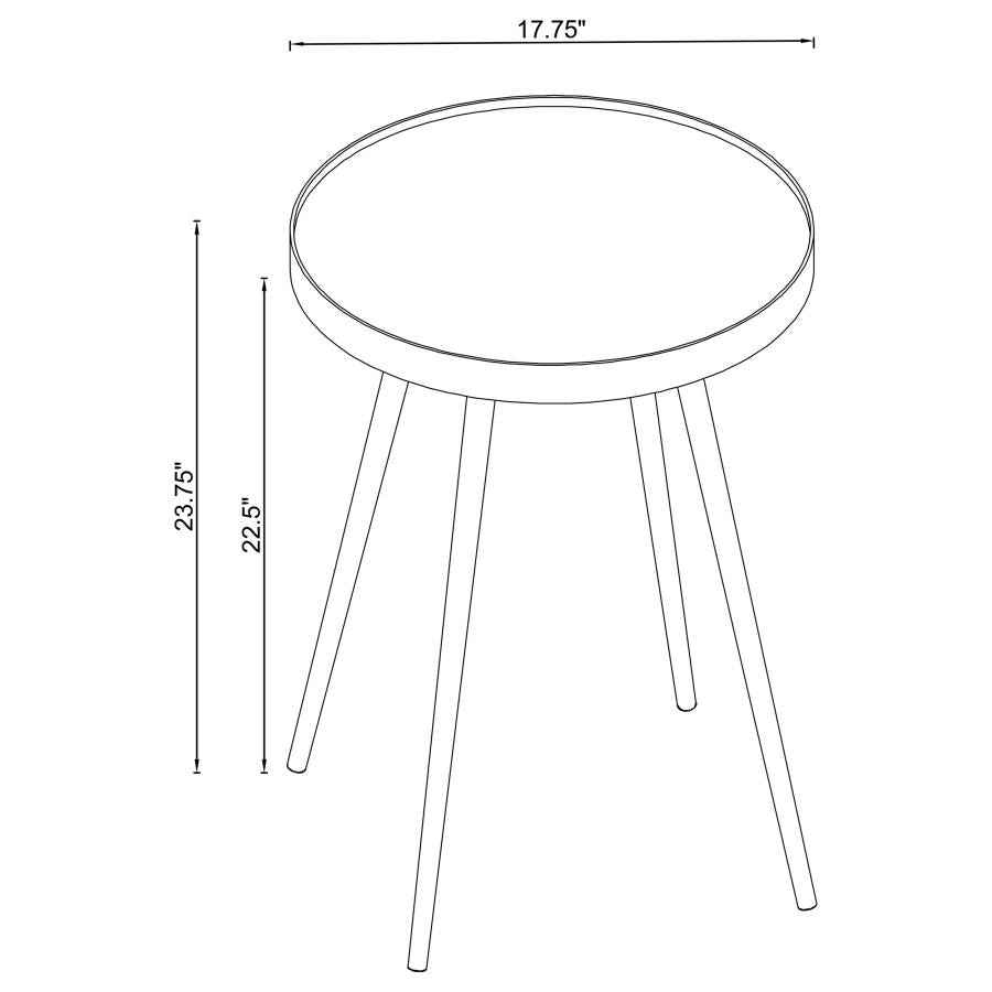 Kaelyn Round Mirror Top End Side Table Gold - 723917