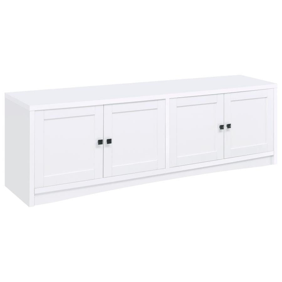 Laughlin 4-door Engineered Wood 78-inch TV Stand White - 724113