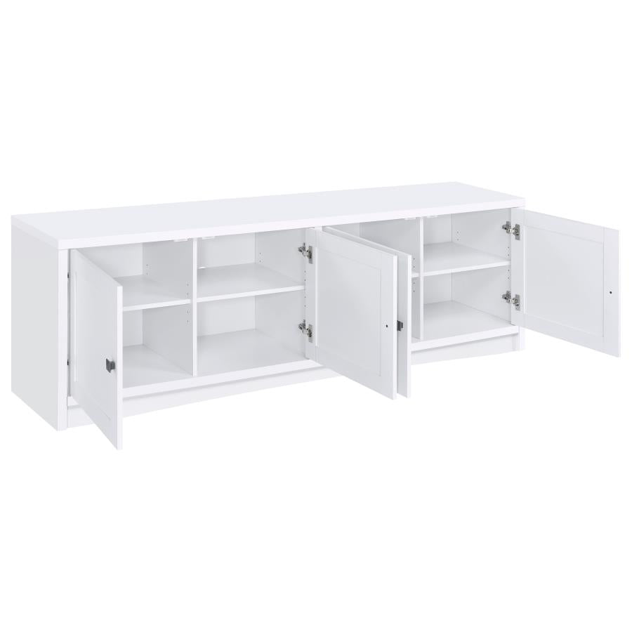 Laughlin 4-door Engineered Wood 78-inch TV Stand White - 724113