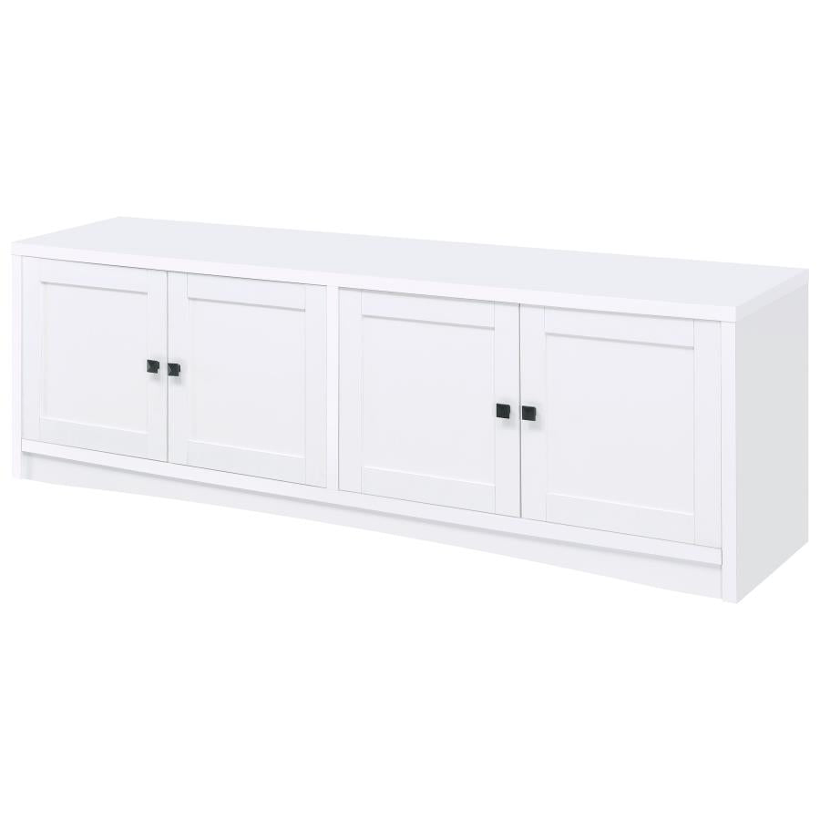 Laughlin 4-door Engineered Wood 78-inch TV Stand White - 724113