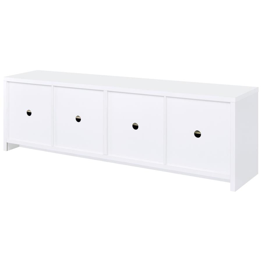 Laughlin 4-door Engineered Wood 78-inch TV Stand White - 724113
